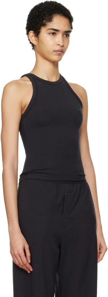 SKIMS Black Cotton Jersey Crew Neck Tank Top 2