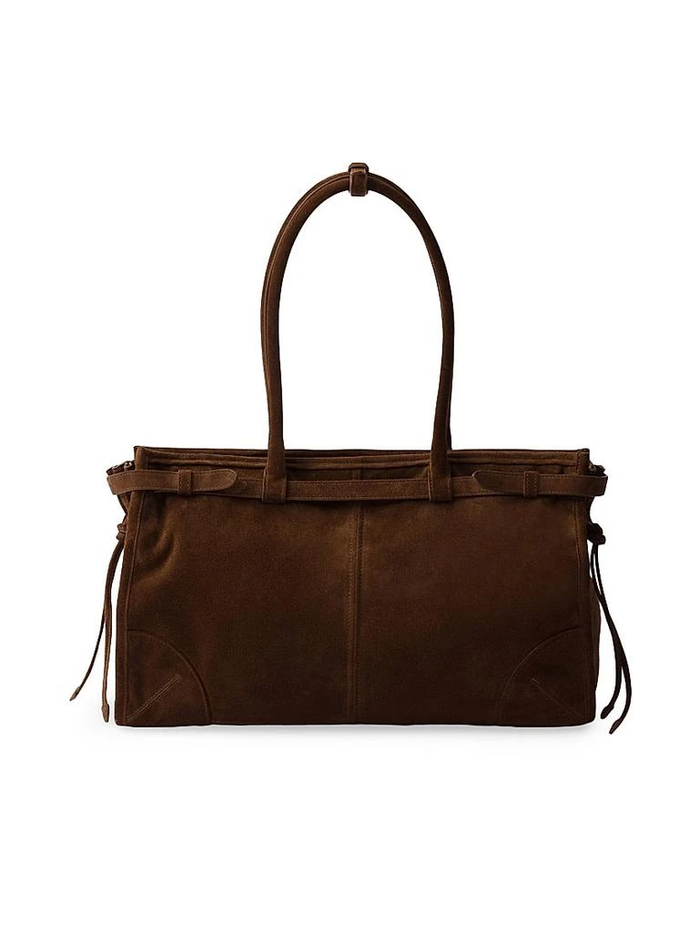 Prada Large Suede Top Handbag 3