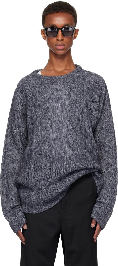 Our Legacy Gray Sonar V-Neck Sweater - Sweaters - BeyondStyle