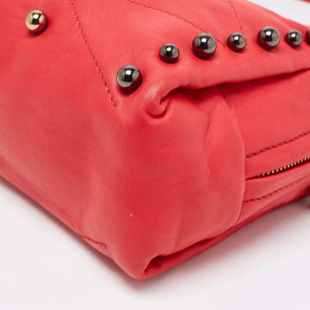 Lanvin Lanvin Coral Red Leather Sugar Studded Shoulder Bag 12