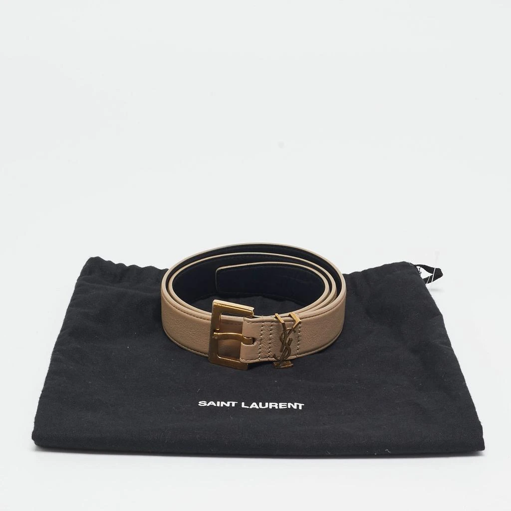 Yves Saint Laurent Saint Laurent Beige Leather Cassandre Belt 70 CM 5