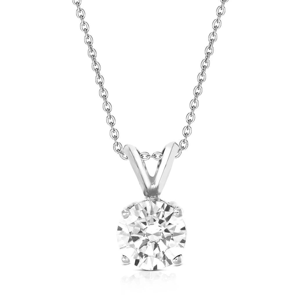 Vir Jewels 1/4 cttw Lab Grown Diamond Solitaire Pendant Necklace in 14K Gold with Chain For Women