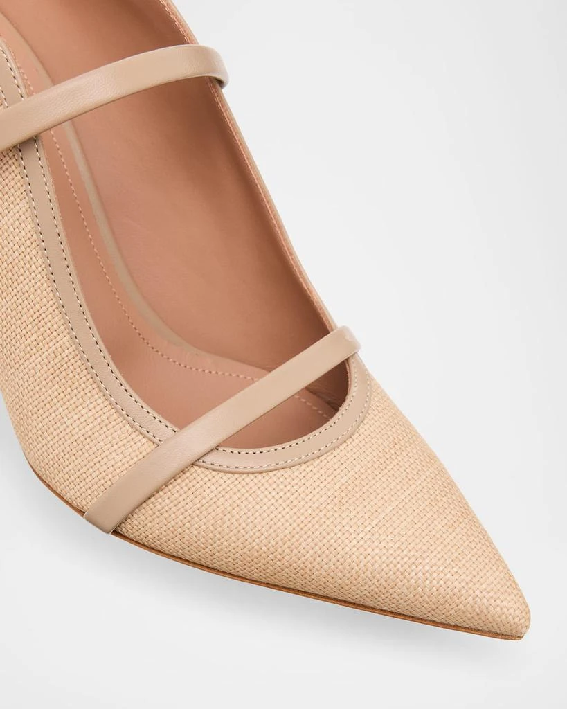Malone Souliers Maureen Raffia Dual-Band Mule Pumps 6