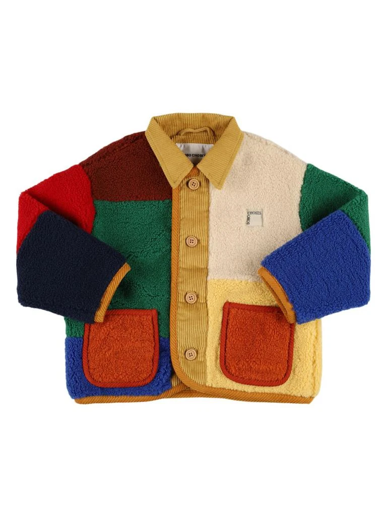 BOBO CHOSES Color Block Poly Faux Fur Teddy Jacket 1