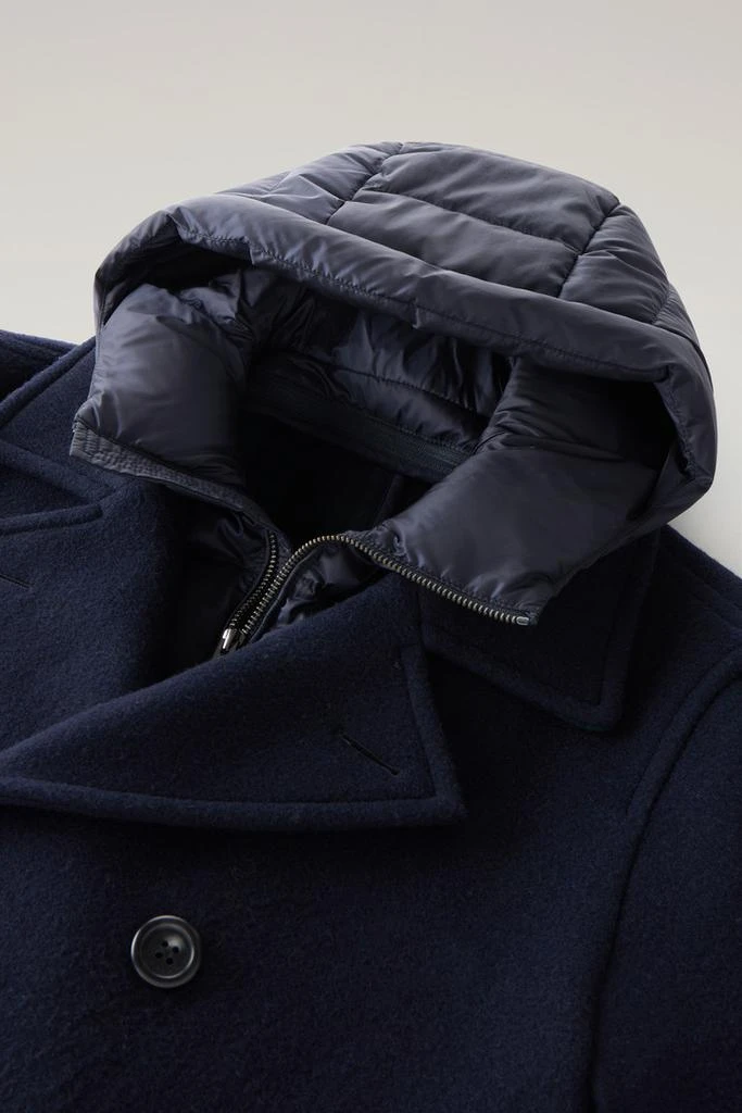 Woolrich 2-in-1 Peacoat in Recycled Italian Wool Blend - Men - Blue 6