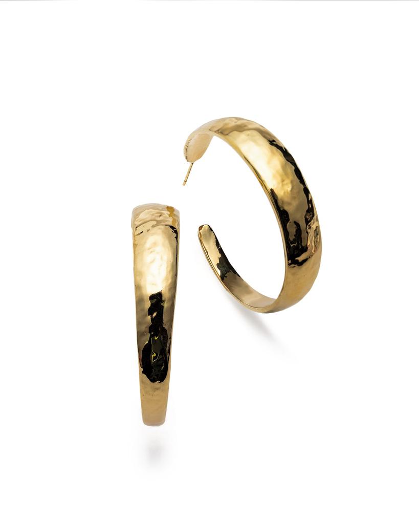 Ippolita 18K Classico Hammered #4 Hoop Earrings