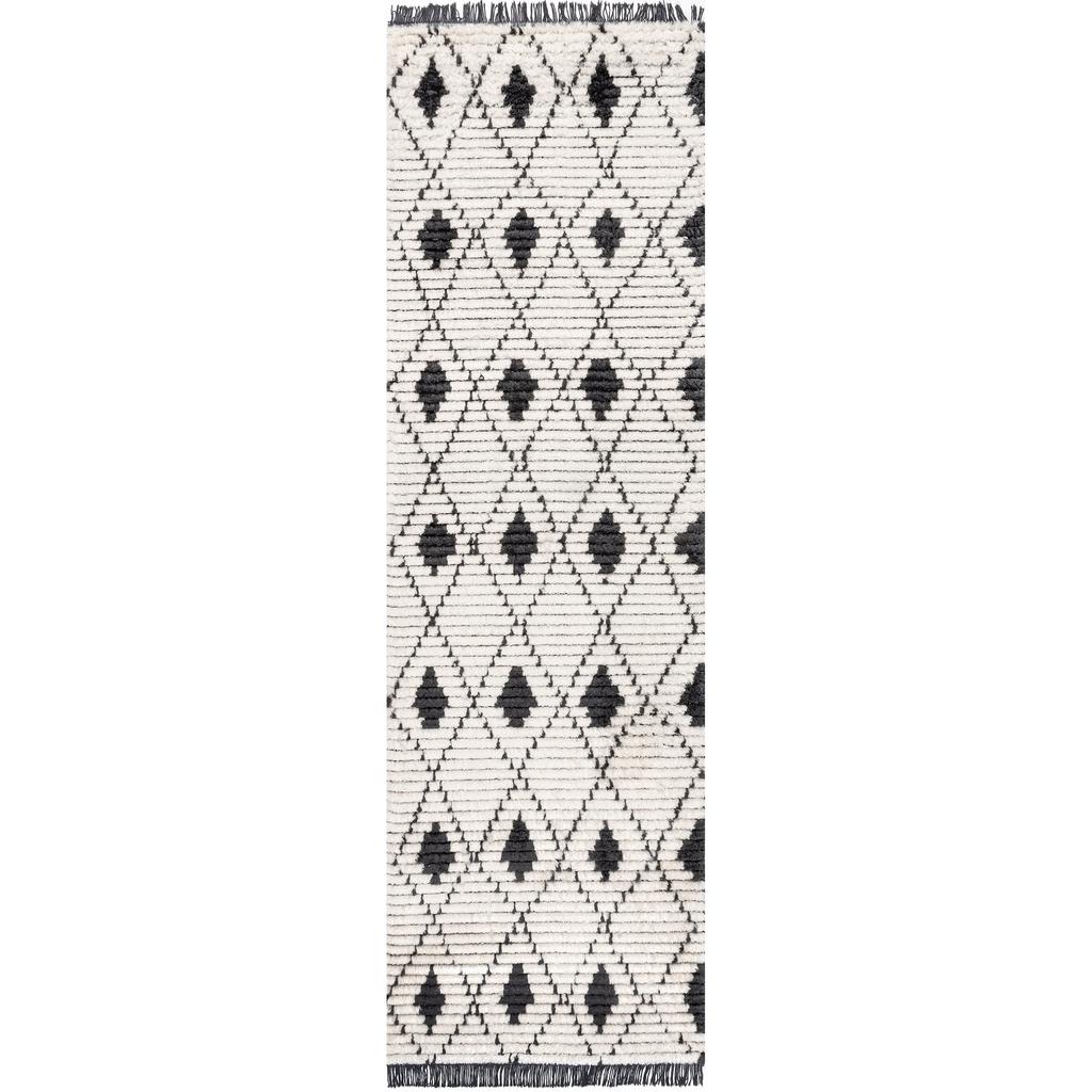 nuLOOM Joanna Diamond Trellis Soft Shag Fringe Area Rug