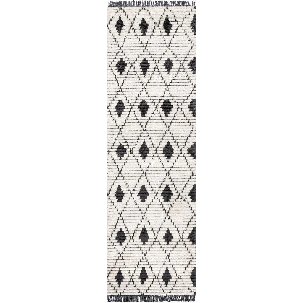 nuLOOM Joanna Diamond Trellis Soft Shag Fringe Area Rug 2