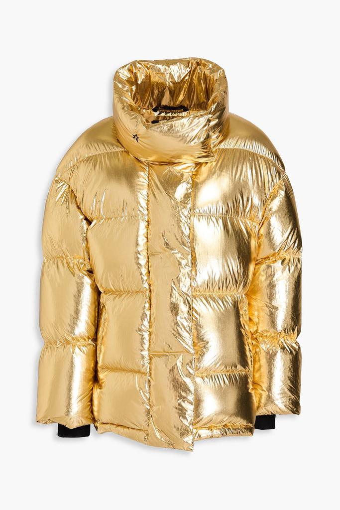 PERFECT MOMENT Quilted metallic hooded down ski jacket