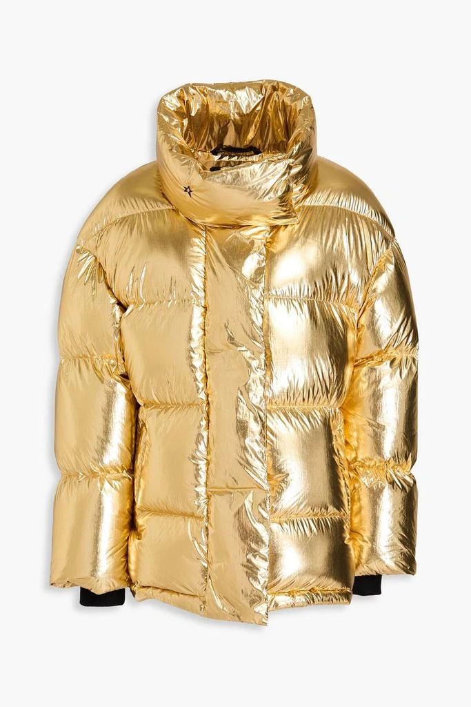 PERFECT MOMENT Quilted metallic hooded down ski jacket 1