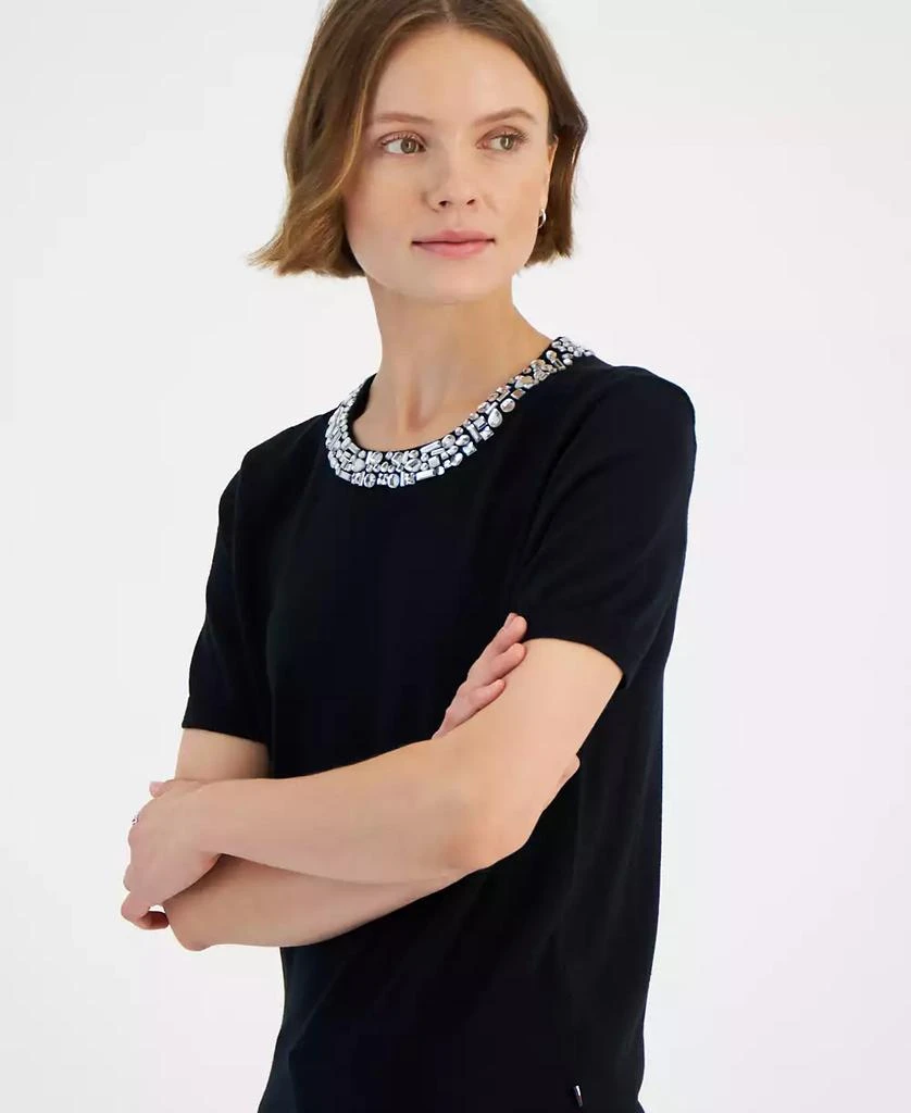 Tommy Hilfiger Women's Rhinestone Crewneck Top 3