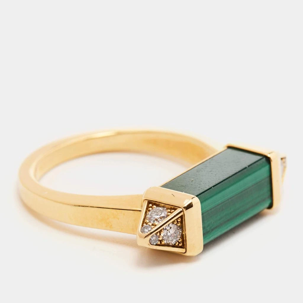 Cartier Cartier Les Berlingots de Cartier Malachite Diamonds 18k Yellow Gold Ring Size 58 5