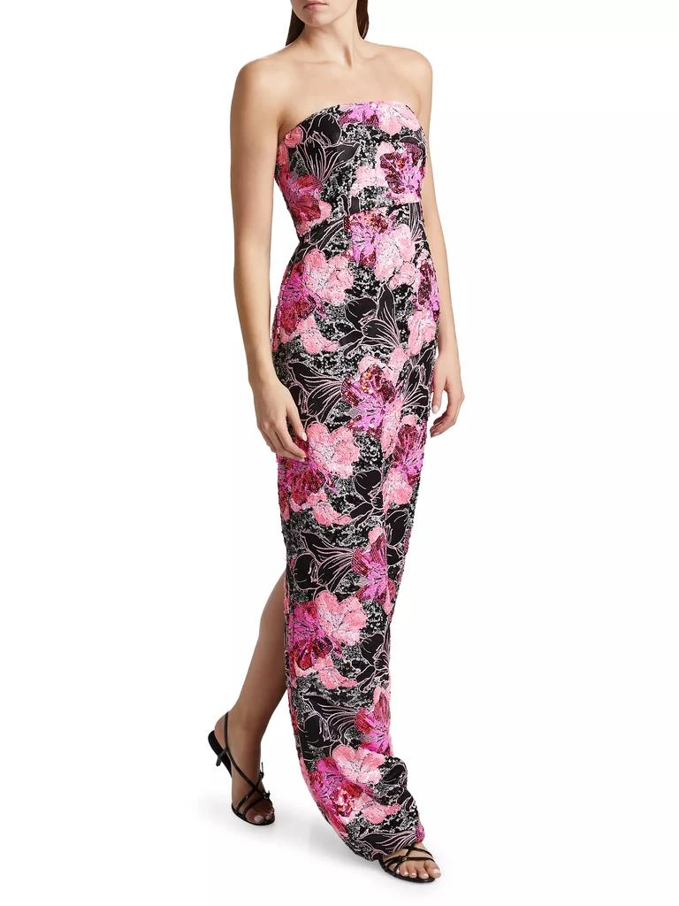 Rene Ruiz Collection Embellished Floral Strapless Column Gown 4