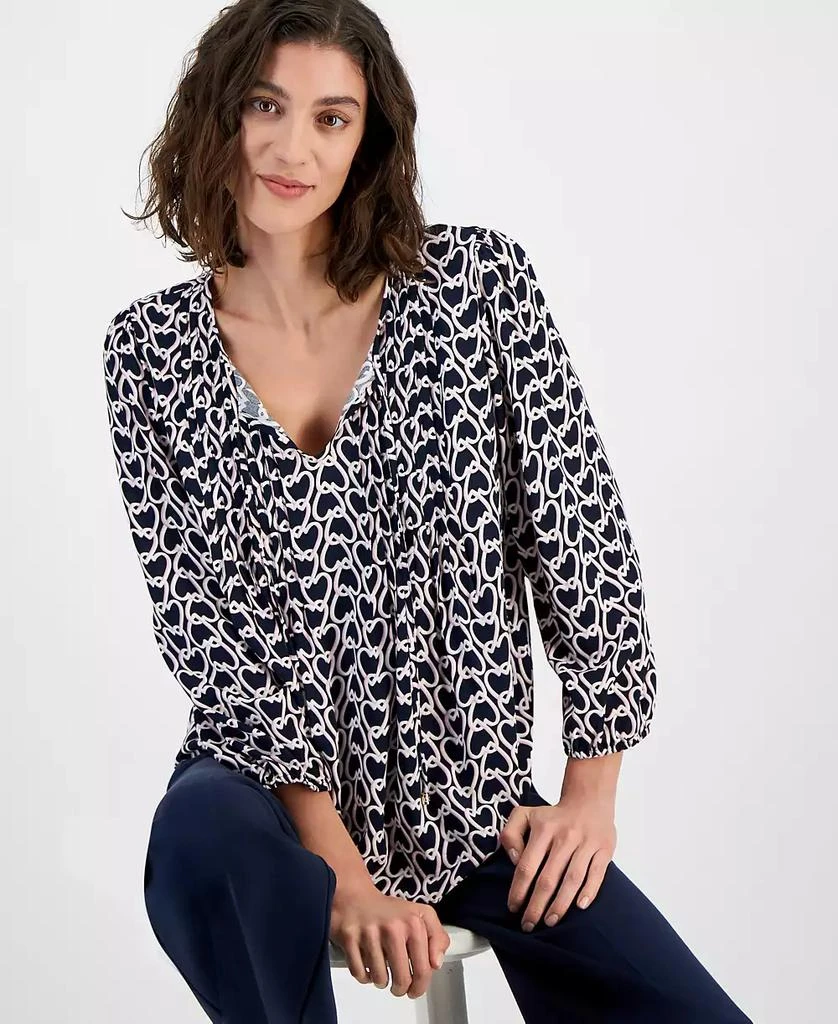 Tommy Hilfiger Women's Heartlock Pintuck Long-Sleeve Blouse 2