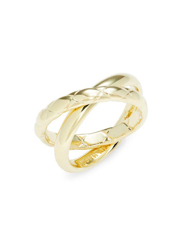 Judith Ripka Aura Goldplated Sterling Silver Criss-Cross Braided Ring