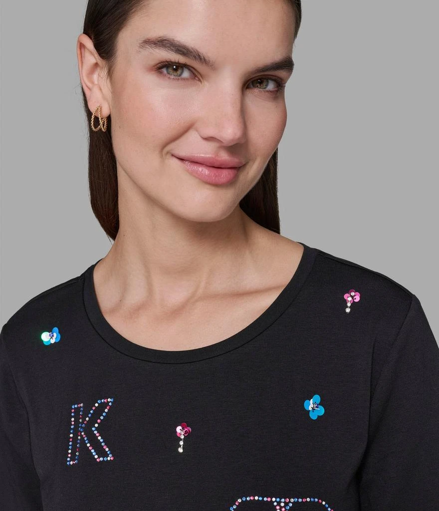 Karl Lagerfeld Paris MULTI COLOR EMBELLISHED TEE 5