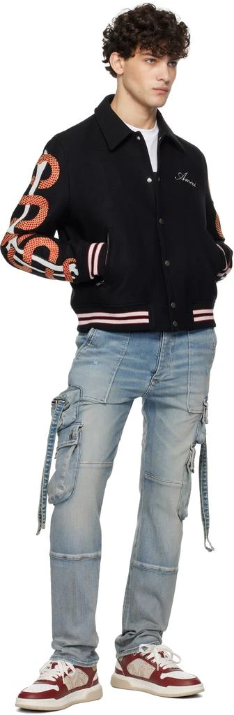 AMIRI Black Snake Bones Bomber Jacket 4