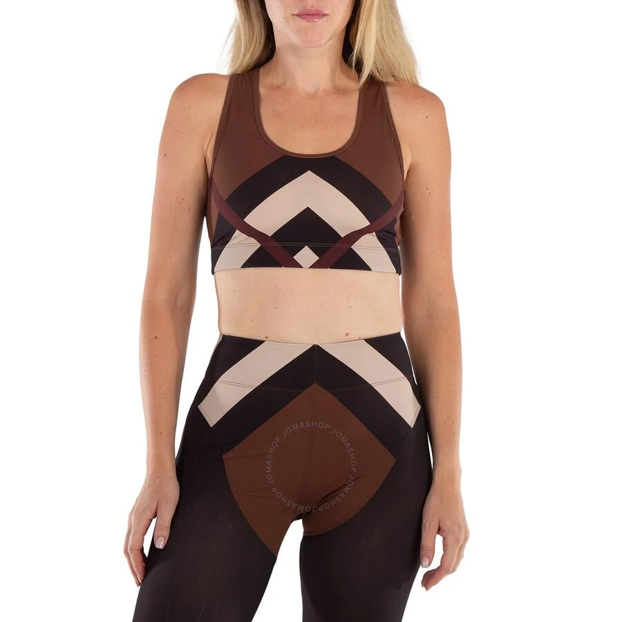 Burberry Dark Birch Brown Immy Chevron Check Print Cropped Top 1