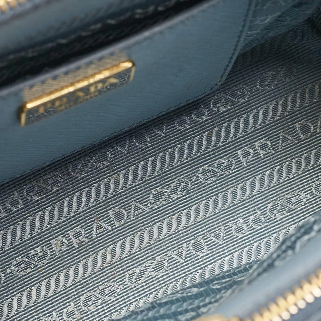 Prada Prada Light Blue Saffiano Lux Leather Mini Double Zip Crossbody Bag 10
