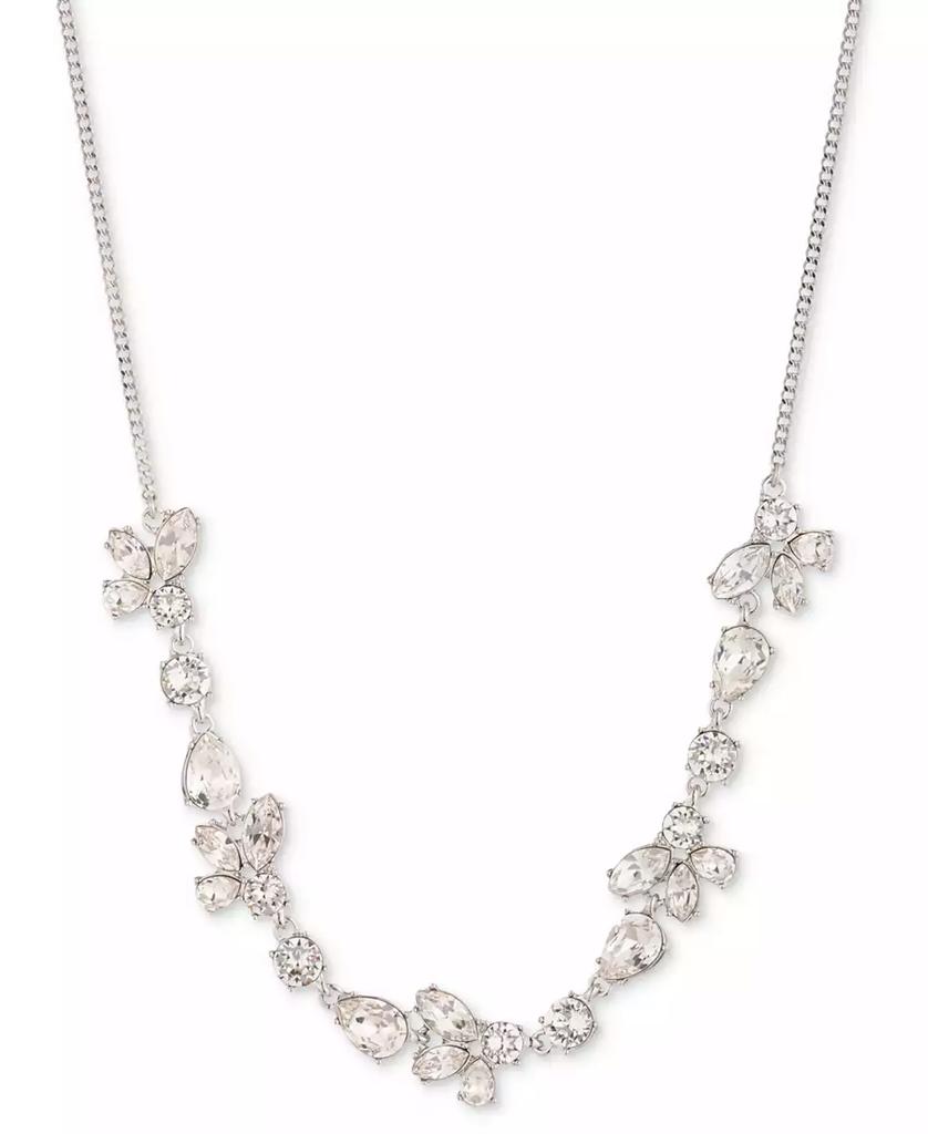Givenchy Silver-Tone Mixed Crystal Statement Necklace, 16" + 3" extender