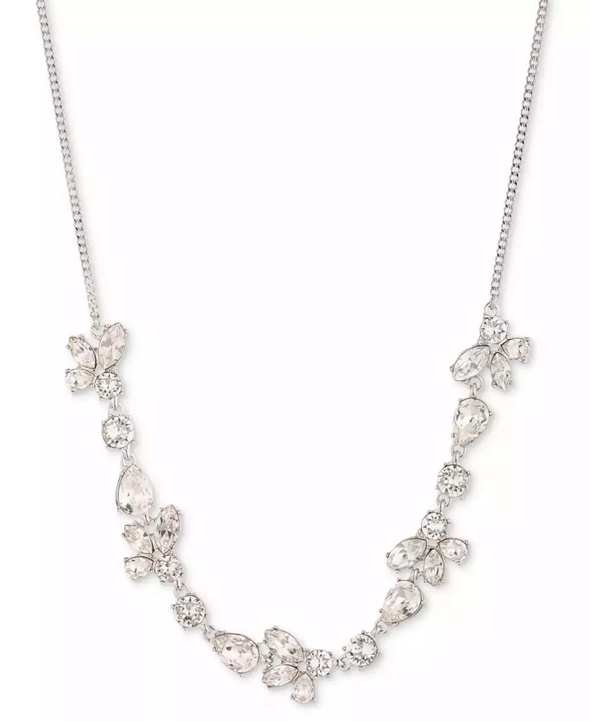Givenchy Silver-Tone Mixed Crystal Statement Necklace, 16" + 3" extender 1