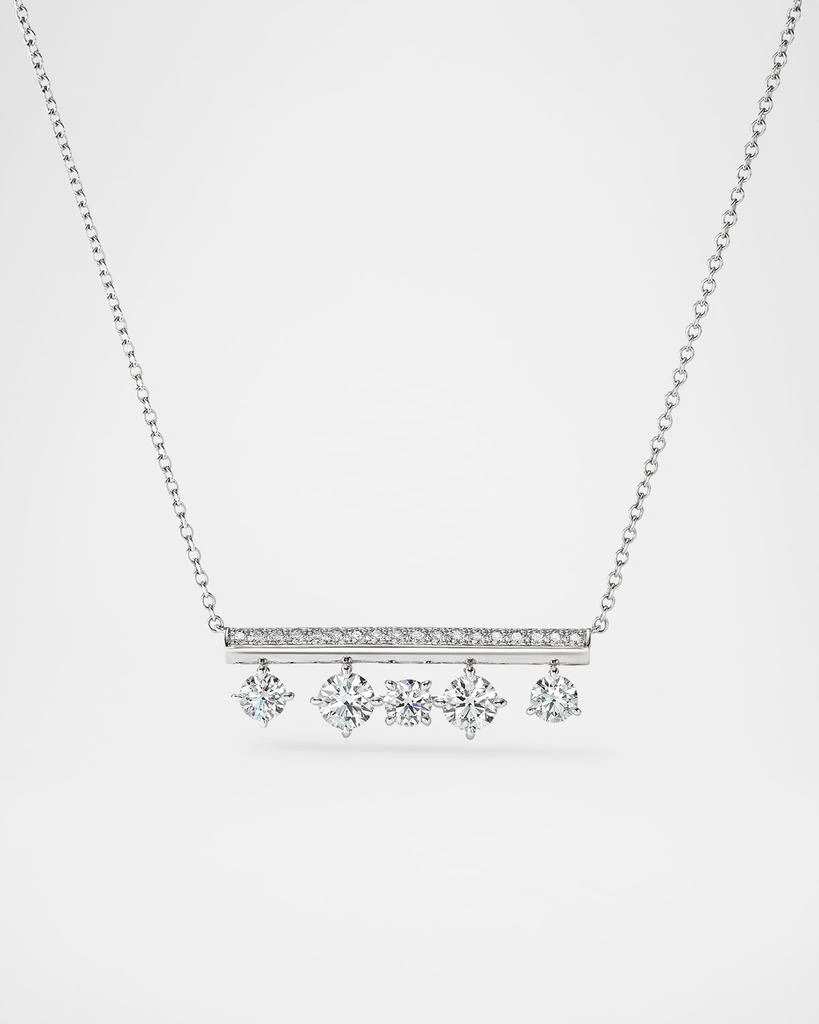 Hearts On Fire Barre 18K White Gold Pave Floating Diamond Pendant Necklace 1