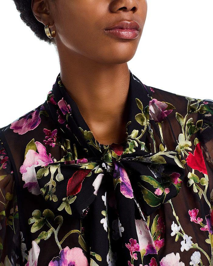 Alice + Olivia Brentley Tie Neck Puff Sleeve Blouse 4