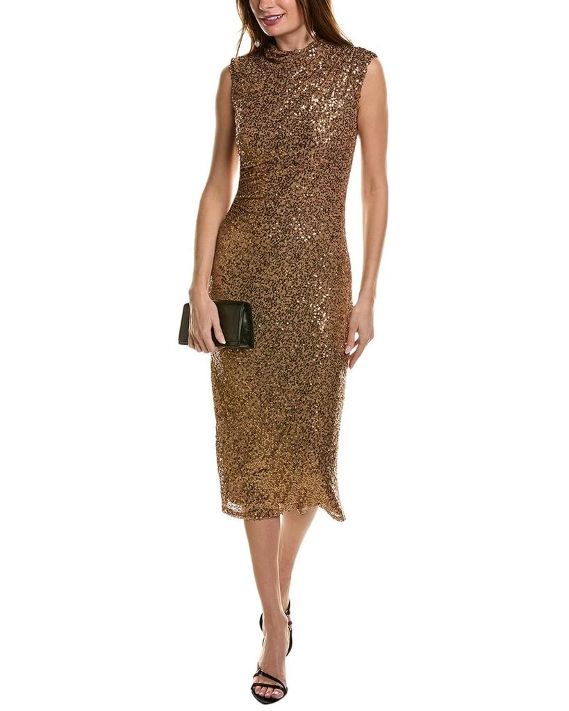 Anne Klein Draped Sequin Midi Dress 1