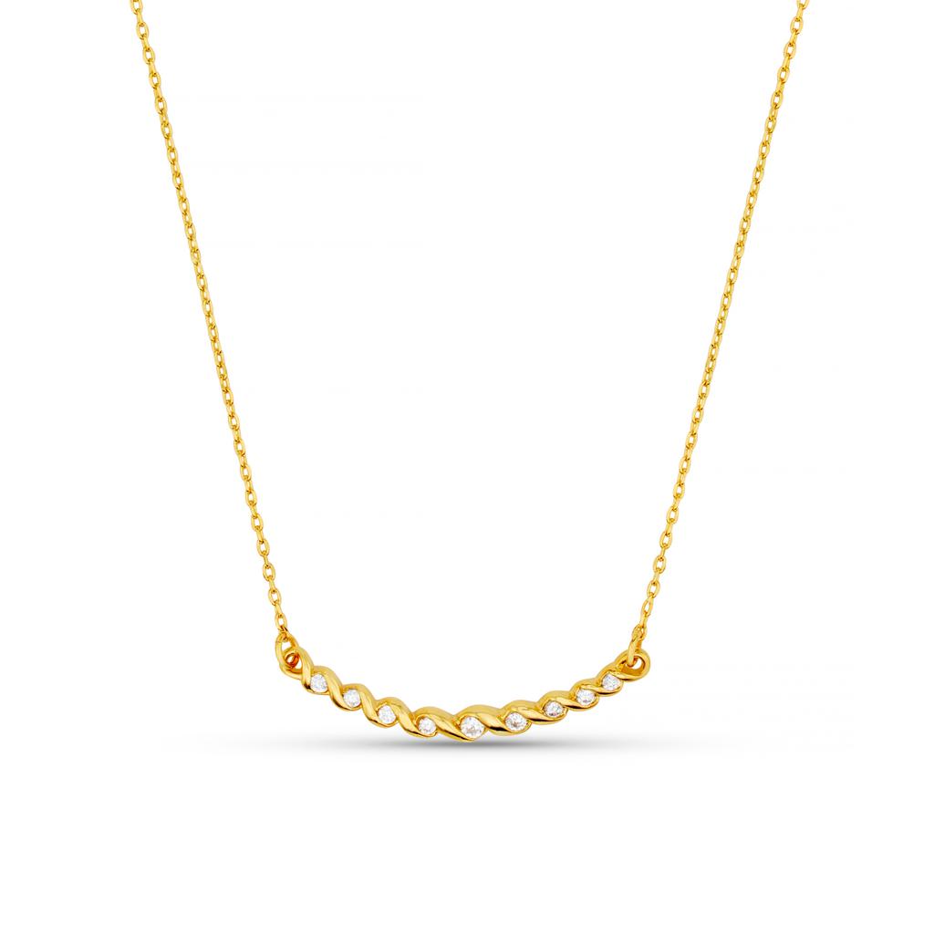 Orelia London Crystal Wave Curved Bar Necklace