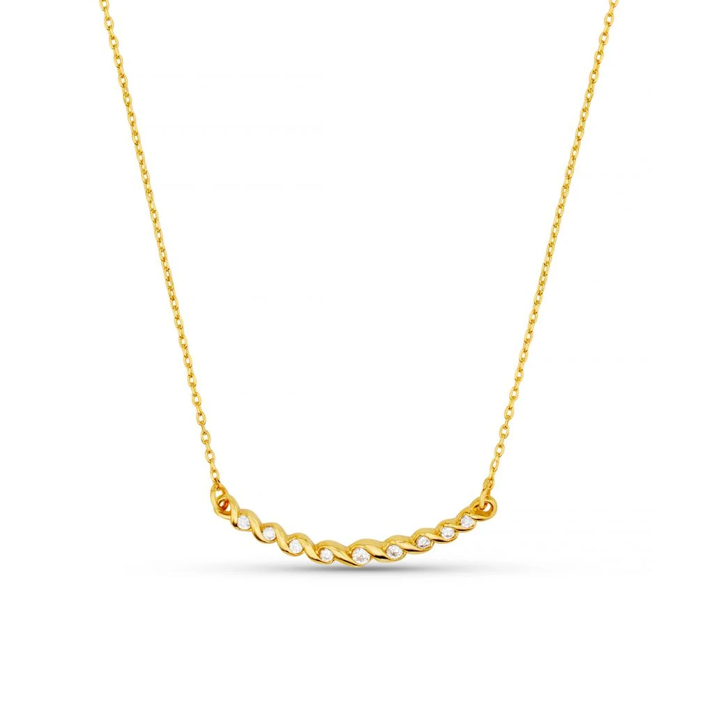 Orelia London Crystal Wave Curved Bar Necklace 1