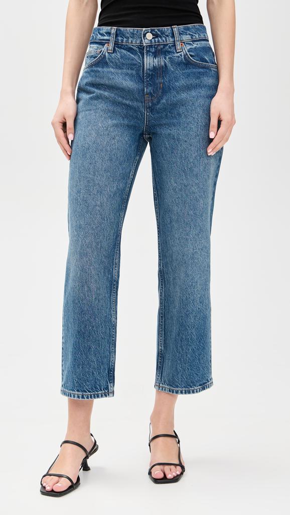 Reformation Arleth Mid Rise Straight Leg Cropped Jeans