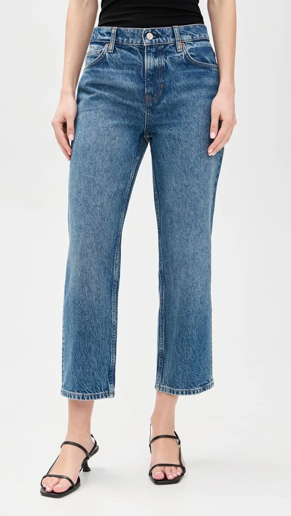 Reformation Arleth Mid Rise Straight Leg Cropped Jeans 1
