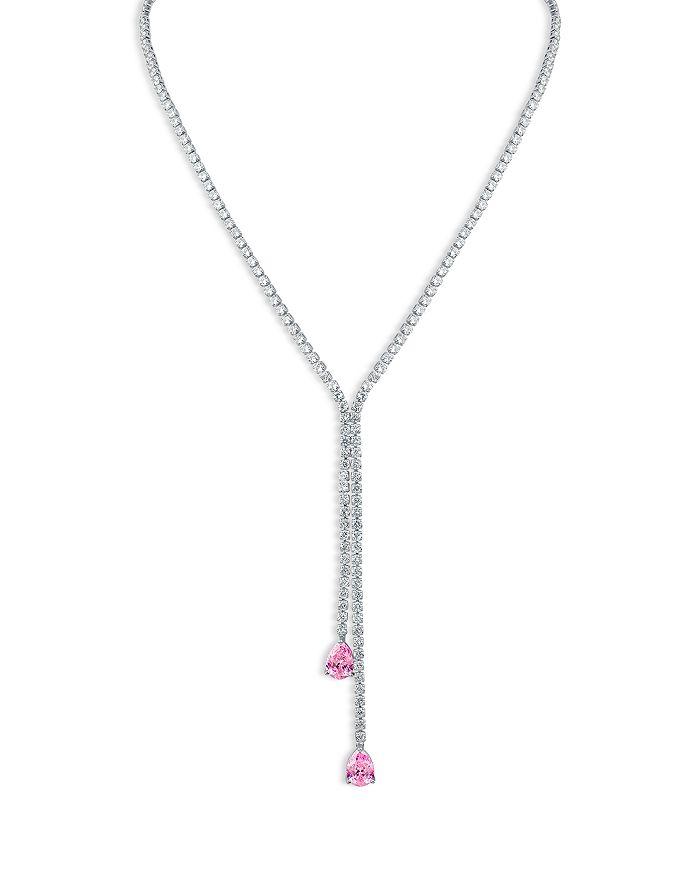 Kenneth Jay Lane Round & Pear Shaped Cubic Zirconia Lariat Necklace, 16"-19"