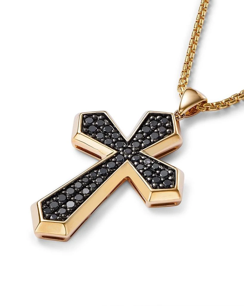 Bloomingdale's Men's Black Diamond Cross Pendant Necklace in 14K Yellow Gold, 1.0 ct. t.w. 3