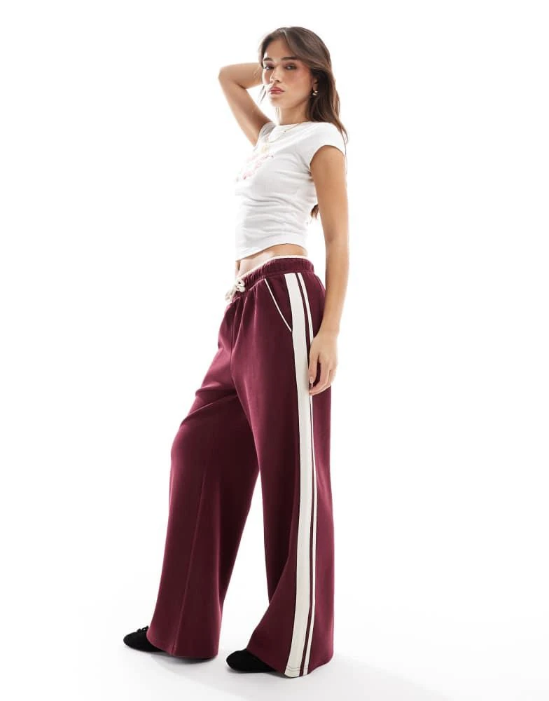 Cotton On Cotton On classic fleece wide leg sweatpant in sour cherry 1