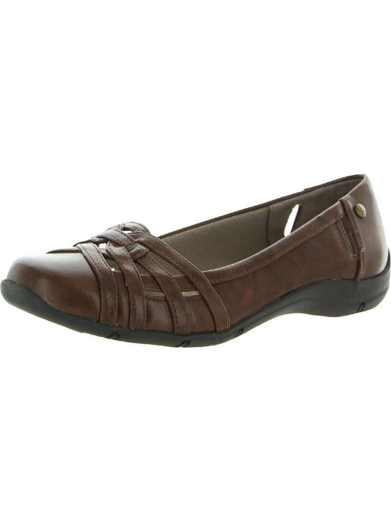 LifeStride Diverse  Womens Faux Leather Square Toe Flats 19