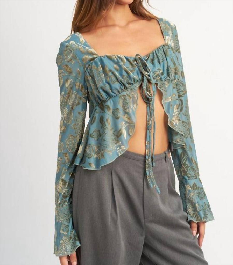 EMORY PARK Emory Park - Willa Tie Front Floral Top