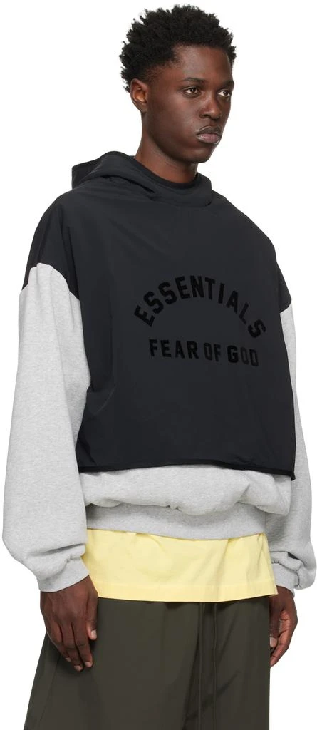 Fear of God ESSENTIALS Gray & Black Layered Hoodie 2