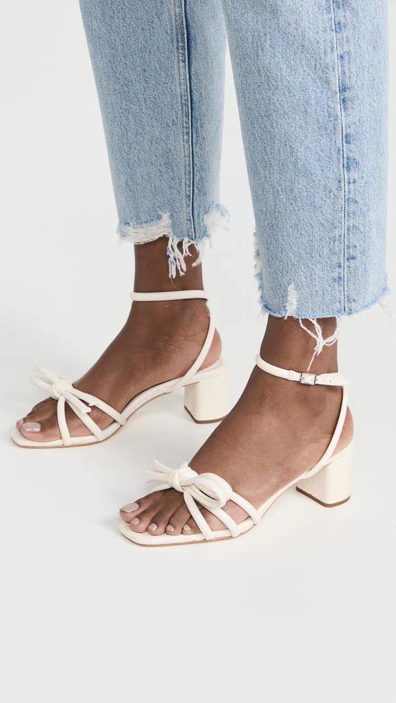 Loeffler Randall Mikel Leather Bow Mid-Heel Sandals 3