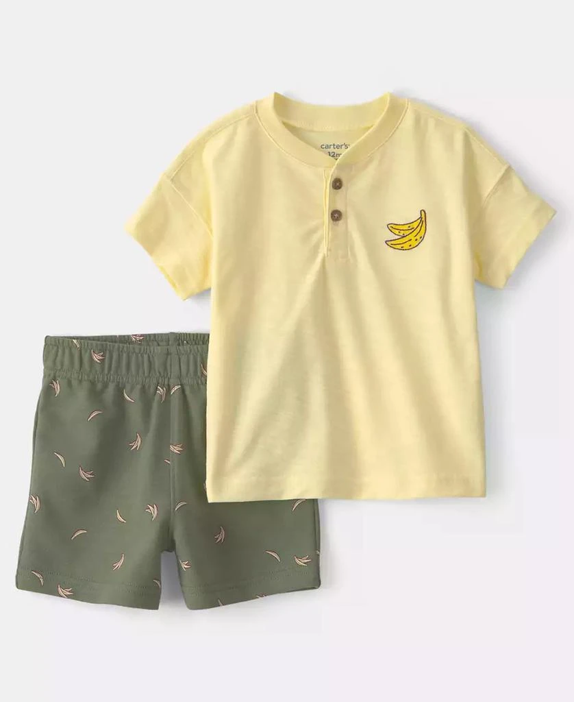 Carter's Baby Boys' Banana Top and Shorts, 2-Piece Set