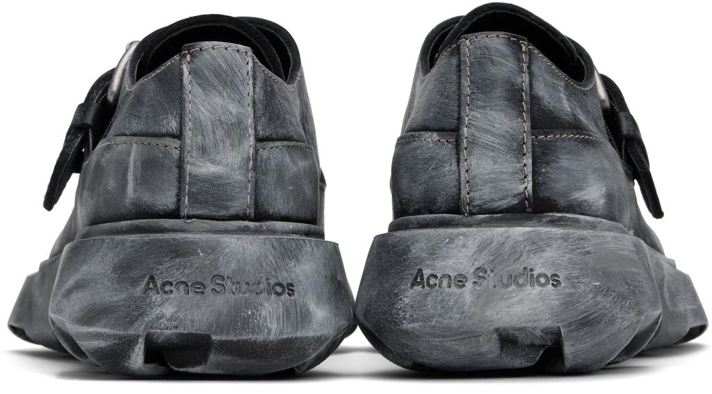 Acne Studios Black & Gray Buckle Leather Loafers 2