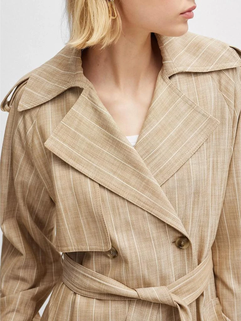 BOSS Double-Breasted Trench Coat in Pinstripe Material 5