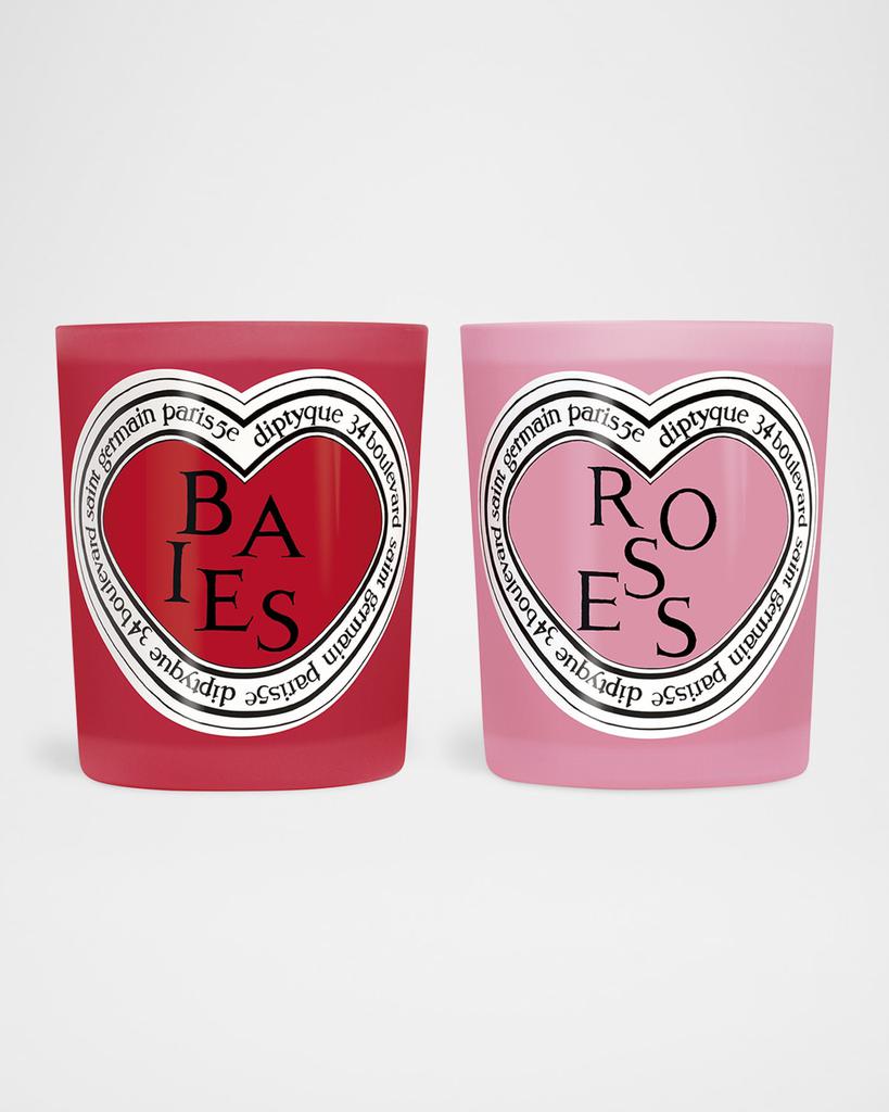 Diptyque Limited Edition Valentines Baies and Roses Duo Scented Candles, 2 x 6.7 oz.