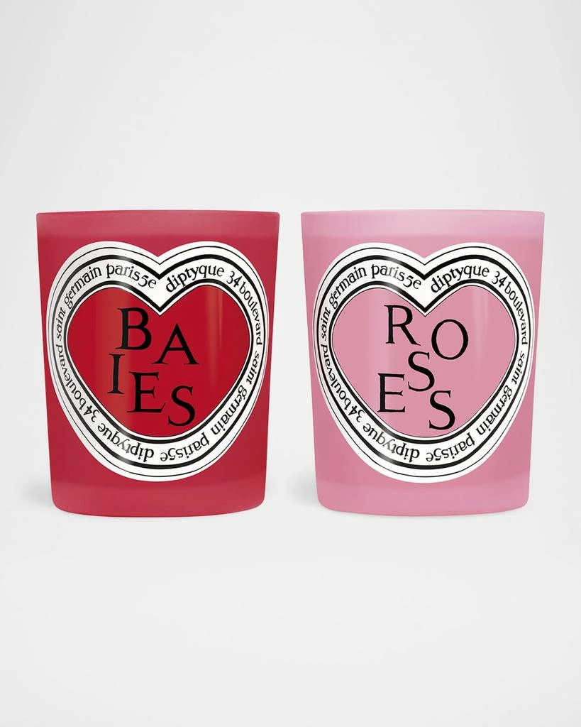 DIPTYQUE Limited Edition Valentines Baies and Roses Duo Scented Candles, 2 x 6.7 oz. 1