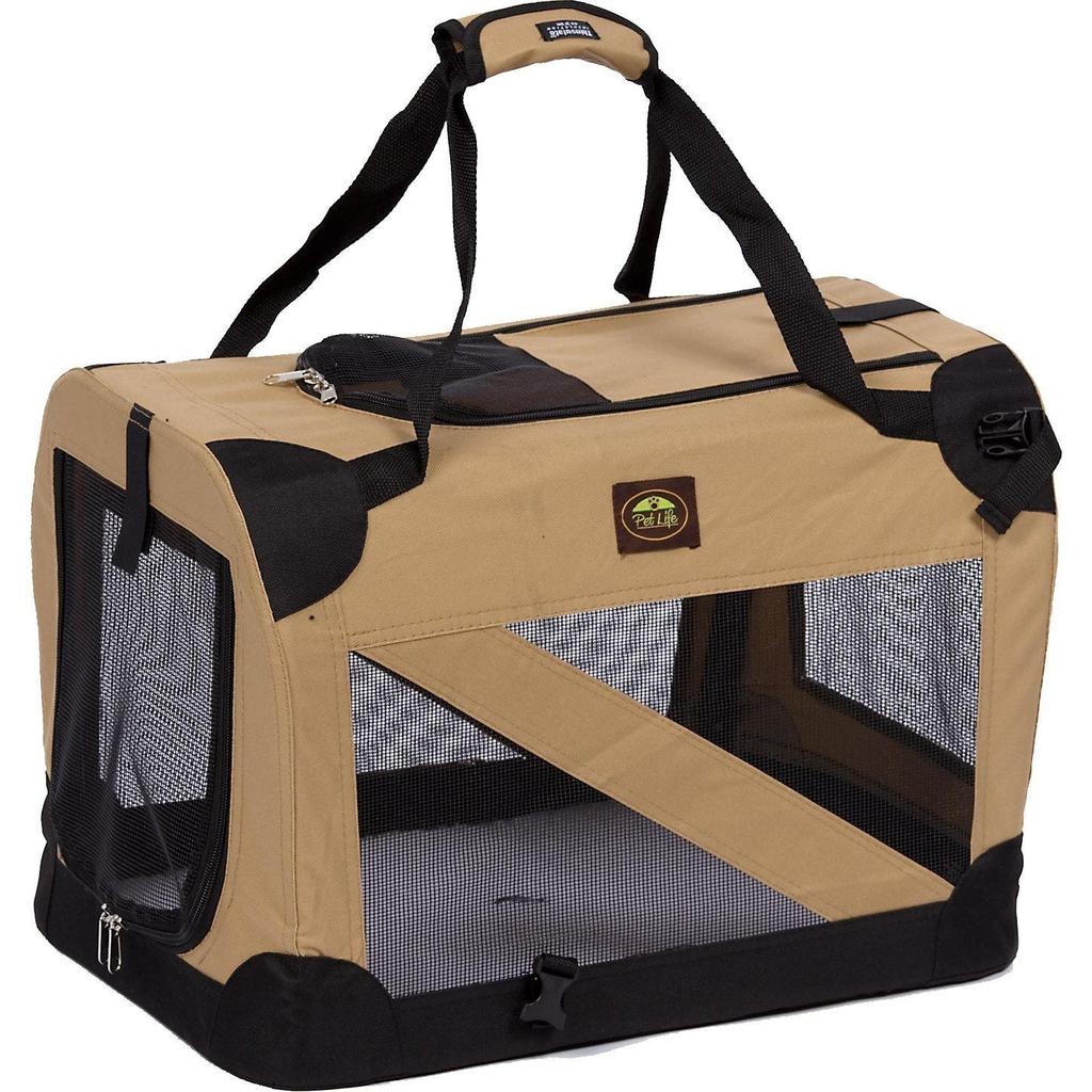 Pet Life Pet Life  '360° Vista View' Zippered Soft Folding Collapsible Durable Metal Framed Pet Dog Crate House Carrier