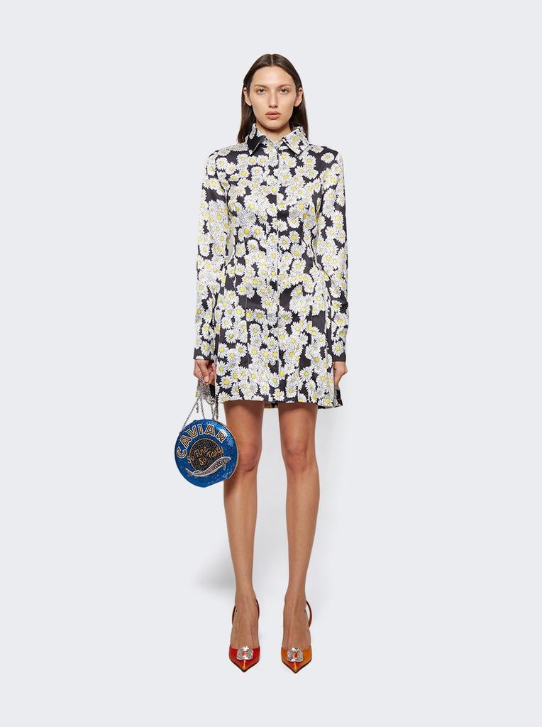Natasha Zinko Daisy Print Mini Long-sleeve Shirtdress