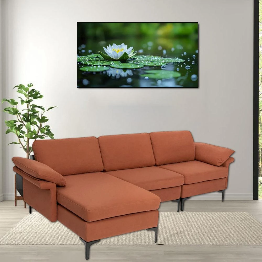 Hivvago Spacious L-Shaped Sectional Couch with Reversible Chaise Lounge