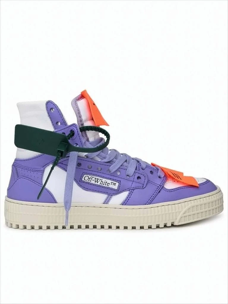 Off-White High-Top  Sneakers with Bold Motifs and Unique Accents