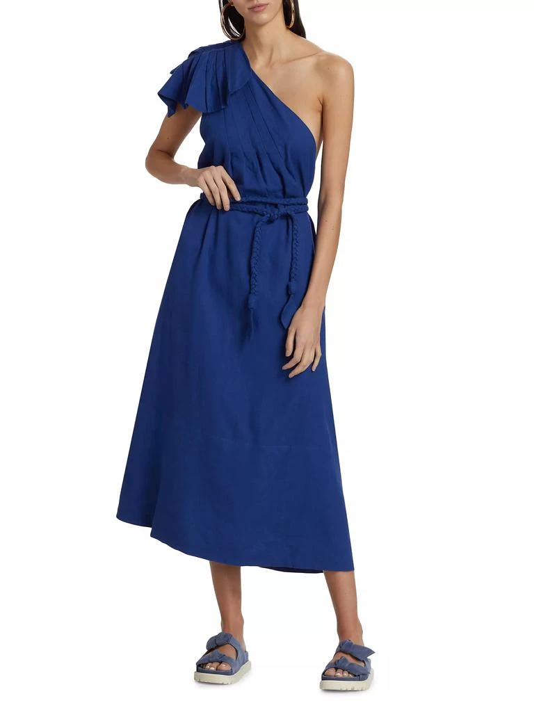 Farm Rio Leaf One-Shoulder Midi Dress 3