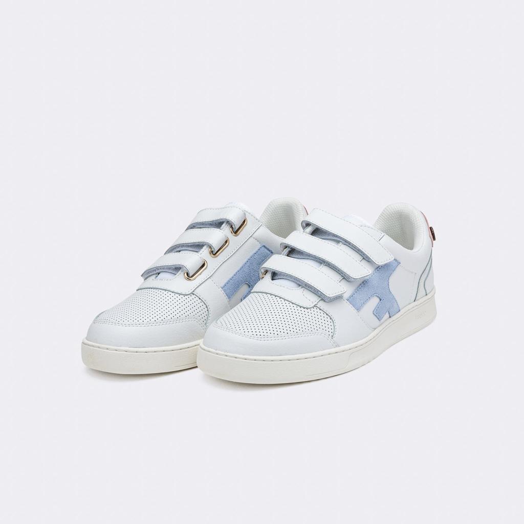 Faguo Faguo - Baskets Hazel Velcro Cuir - Bleu/Rose - Femme